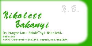 nikolett bakanyi business card